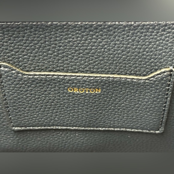 🆕 OROTON 🧿 NWOT Emilia Tote Bag, Navy Blue Leather - Picture 12 of 13